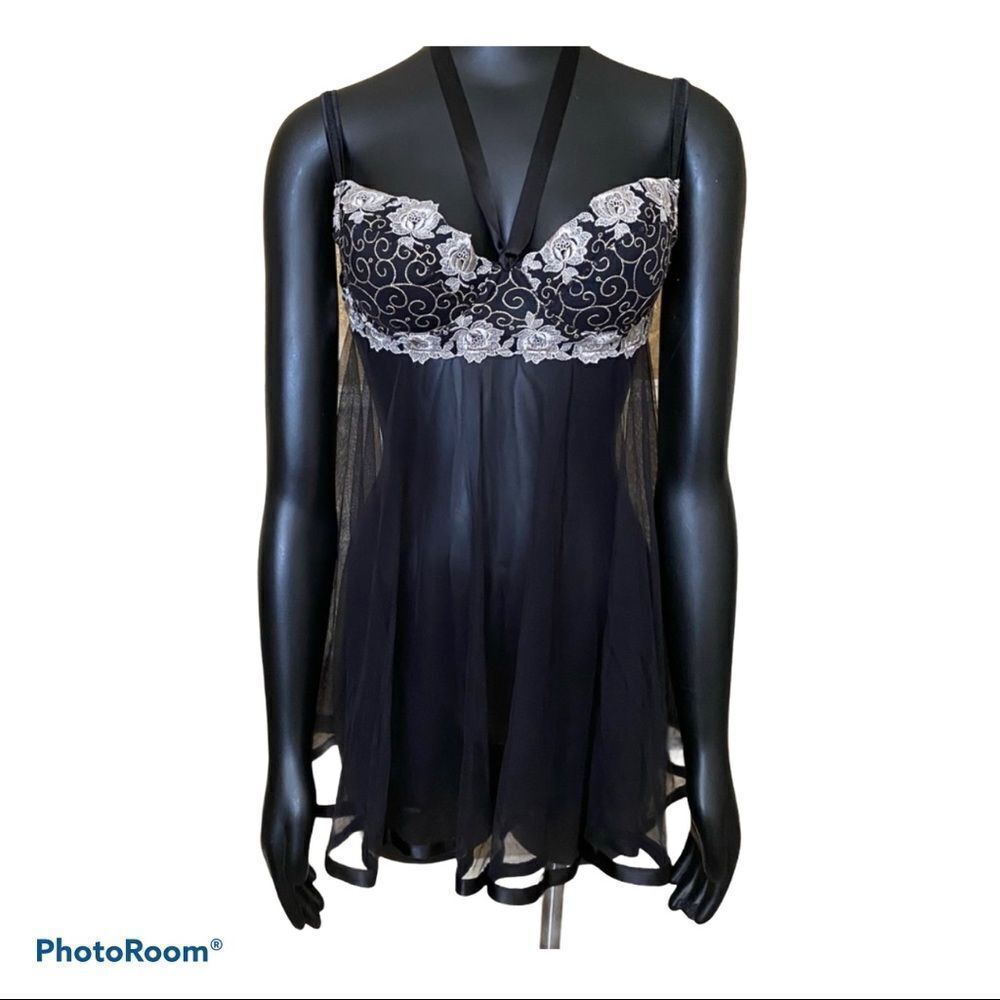 NEW Victoria's Secret Black Sheer Babydoll Bra 34B